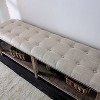 Wixam Tufted Bench Beige/Brown - HOMES: Inside + Out: Linen Upholstered, Wood Frame, Foam Fill, 59" Width - 4 of 4