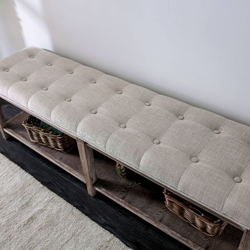 Wixam Tufted Bench Beige/Brown - HOMES: Inside + Out, 5 of 10