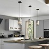 TOBILI 4" Modern Crystal Pendant Light - 3 Pack, Adjustable Hanging Ceiling Lamp with Crystal Prism Design for Dining Room Black Finish - 2 of 4