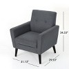 GDFStudio Teche Mid-Century Modern Fabric Upholstered Tufted Club Chair with Splayed Leg - 3 of 4