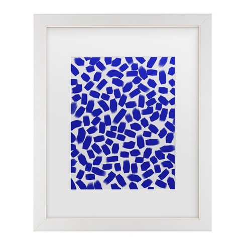 Trademark Fine Art - Treechild Blue Brush Strokes Pattern Matted Framed Art - image 1 of 4