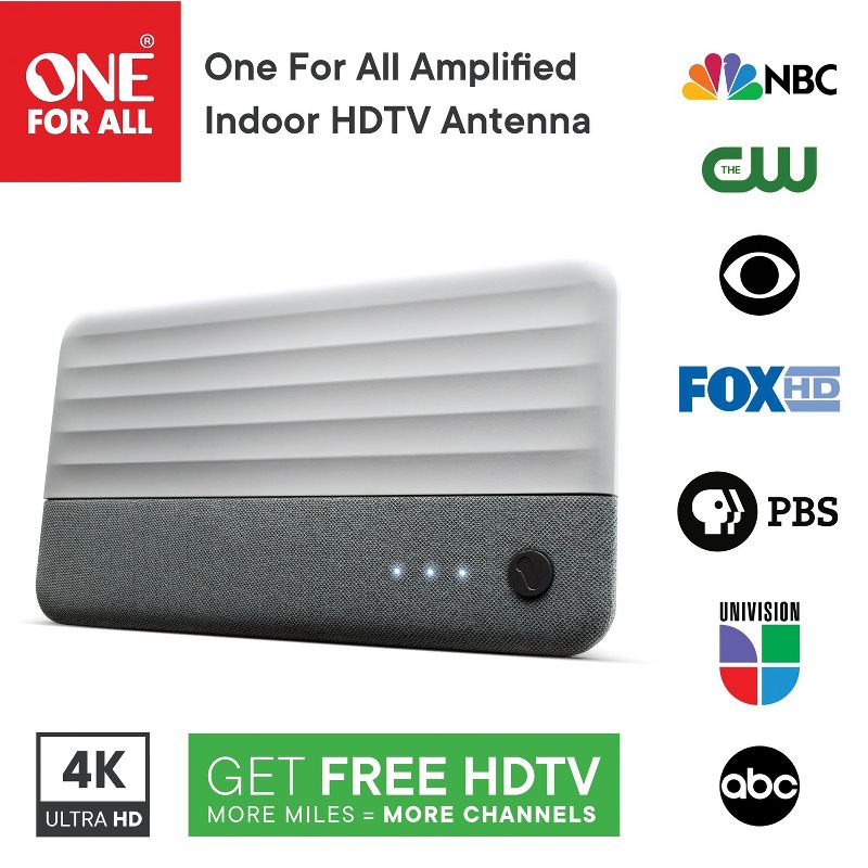One For All® 14450 Suburbs Line Amplified Indoor TV Antenna, 2 of 7