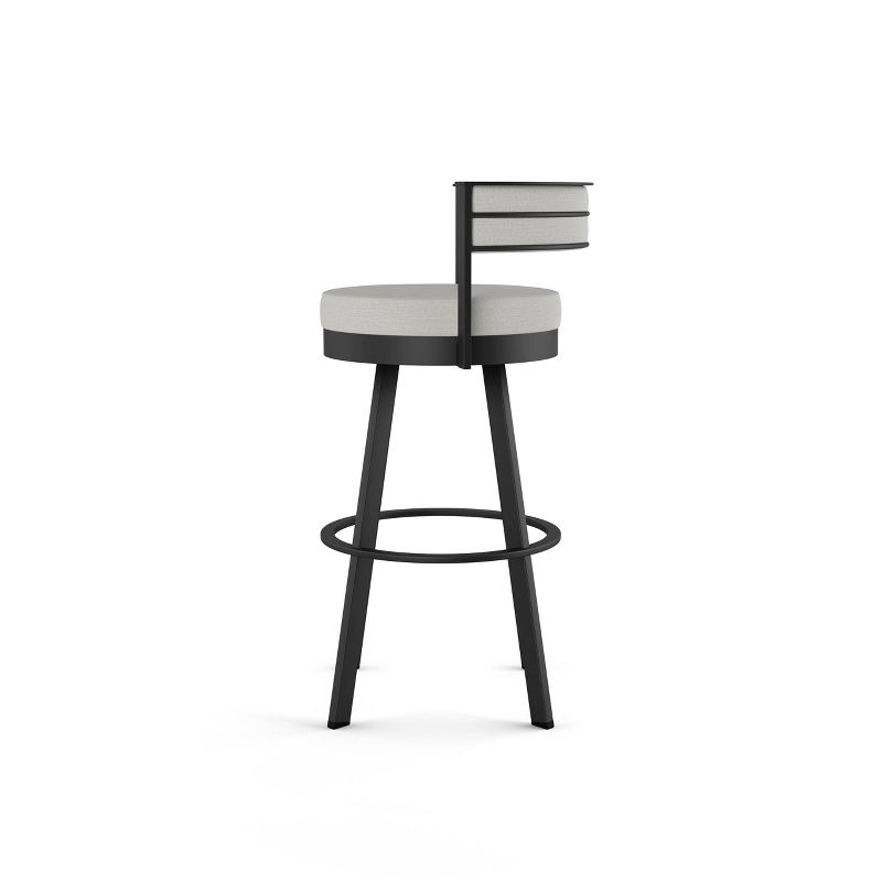 Amisco Browser Upholstered Counter Height Barstool Light Gray/Black, 4 of 8