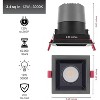 LEEKI Pack of 6 Square Recessed Light - 3-inch trim - 12W-3000k -Black - 3 of 4
