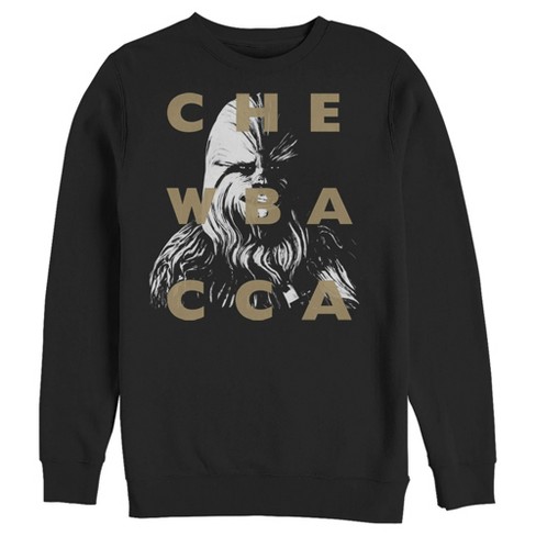 Men's Star Wars: The Clone Wars Chewbacca Text Overlay Sweatshirt - Black -  X Large : Target