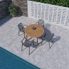 Amazonia Beijo 5pc Teak Finish Wood 100% FSC Round Patio Dining Set Gray - 3 of 4