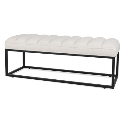 NicBex Modern 53.5" Bedroom Bench Velvet Accent Stool with Metal Base for Entryway and Living Room