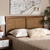 Full Gilbert Wood and Synthetic Rattan Headboard Walnut - Baxton Studio: Bed Frame Mounted, 50" Height - 3 of 4