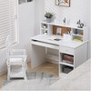 White Kids Desk, Study Desk and Chair Set with Bookshelf, Bulletin Board, and Cabinets - Ideal for Boys and Girls Ages 3-8 - 4 of 4