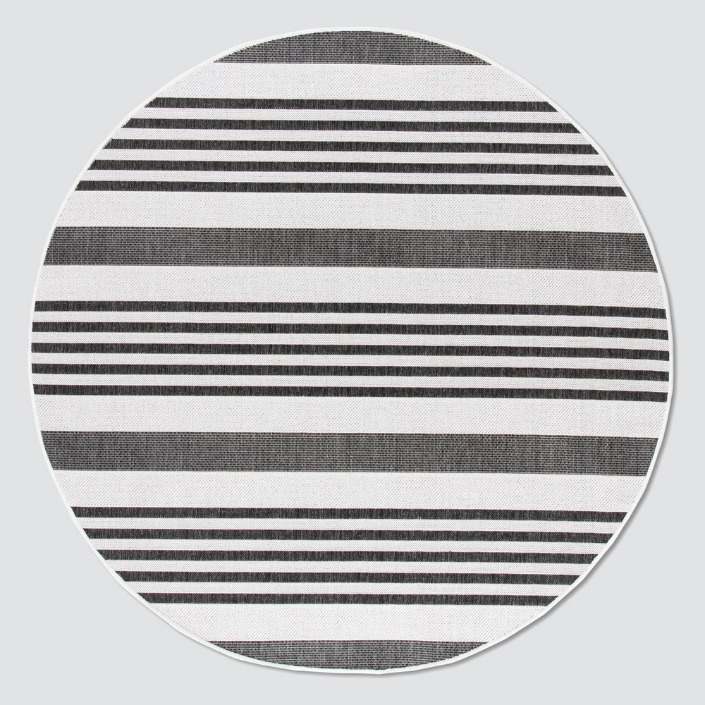 6'7inX6'7in Round Gaylene Outdoor Rug Light Gray/Charcoal - Safavieh