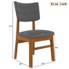 Set of 4 Mid-Century Modern Dining Chairs with Linen Upholstery and Rubber Wood Frame for Kitchen or Dining Room-Cuddlewood - 4 of 4