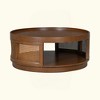 KIGFTSOD Wooden Mid-Century Modern Coffee Table, Round Cane Coffee Table with PE Rattan Side for Living Room - 4 of 4