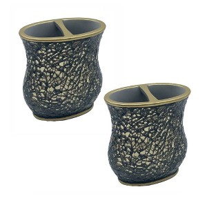 Cameo Toothbrush holder, Holds Your Toothbrushes and Toothpaste - Great Makeup Brush Holder, Non-Slip Protective Silicone Feet - 2 Pack - 1 of 4