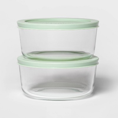 4 Cup 2pk Round Food Storage Container Set Mint - Room Essentials™