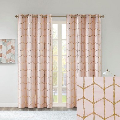PAGED Metallic Print Total Blackout Curtains for Bedroom,Window Curtain Panels with Grommet Top,Curtains for Living Room,Machine Washable