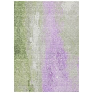 HomeRoots 10' X 14' Artichoke Green And Lavender Abstract Washable Indoor Outdoor Area Rug - 1 of 4