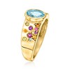 Ross-Simons 1.40 Carat Sky Blue Topaz and .72 ct. t.w. Multi-Gemstone Ring in 18kt Gold Over Sterling - 3 of 4