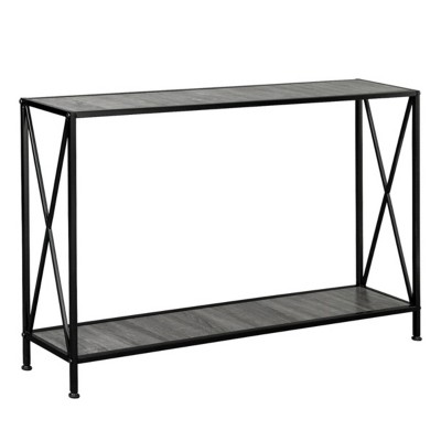 Syemin Console Tables Industrial Porch Table Narrow Console Sofa Table Couch Table Entryway Table Small Space Console, Gray, 47.24"*9.05"*29.13"