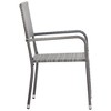 vidaXL Patio Dining Chairs 2 pcs Stackable Gray Poly Rattan - 4 of 4