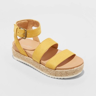 yellow platform sandals