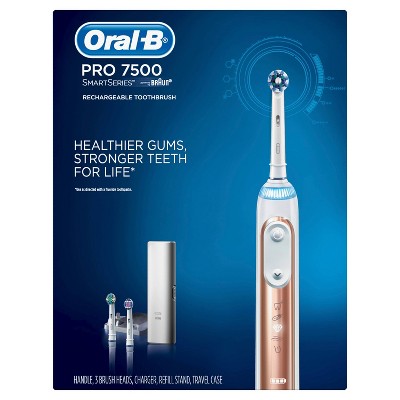 Oral-B Pro 7500 Power Rechargeable Electric Toothbrush Powered By Braun - Rose Gold