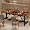 Jojoka Dining Table for 6 with Corner Iron Protectior, 71 Inch Rectangular Wood Kitchen Table - 4 of 4