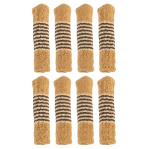 Unique Bargains Striped Knitted Elastic Reduce Noise Chair Leg Floor Protectors - 1 of 4
