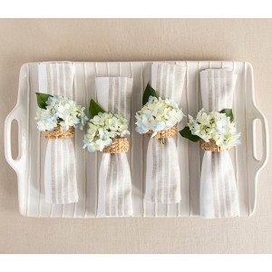 Solino Home Striped Linen Dinner Napkins | Farmhouse - 1 of 4