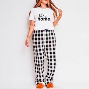 Simply Sage Market Let's Stay Home Plaid Pajama Short Sleeve Set - 1 of 1