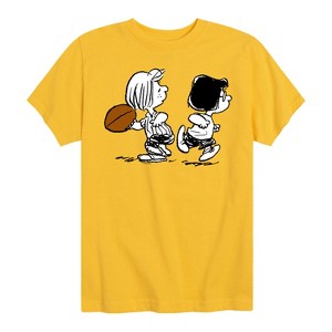 Boys' - Peanuts - Marcie Patty Football Short Sleeve Graphic T-Shirt - 1 of 4