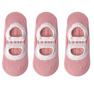 Anna-Kaci 3-Pair Anti-Slip Ballet Grip Socks with Elastic Strap for Yoga, Pilates, and Barre - 1 of 4