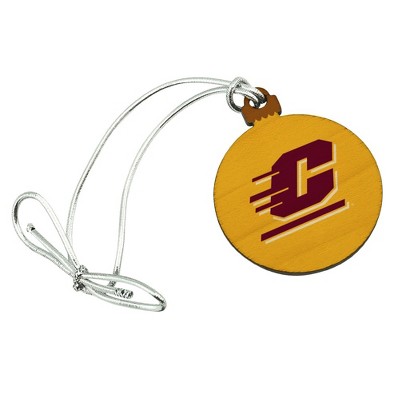 Central Michigan University Secondary Mini Small Tiny Wood Christmas Tree Holiday Ornament