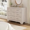 White Dresser For Bedroom, 6 Drawer Chest Of Dressers, Modern Wooden Dresser With Silver Handle For Bedroom, Living Room, Hallway, Entryway - 2 of 4