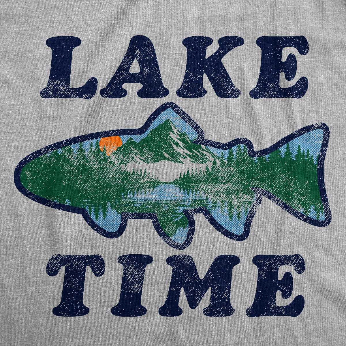 Мужские футболки Crazy Dog T-Shirts, Inc. Mens Funny T Shirts Lake Time Sarcastic Vacation Graphic Novelty Tee For Men - Crazy Dog Men's T Shirt For Campers Light Grey XL — фото 2