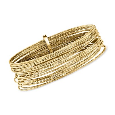 Ross-Simons Italian 18kt Gold Over Sterling Multi-Row Bangle Bracelet