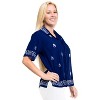 LA LEELA Women's Casual Hawaiian Short Sleeve Blouse Shirt Solid Blouses Button Down Dress Tops Tee Shirts T Shirts for Women - 3 of 3