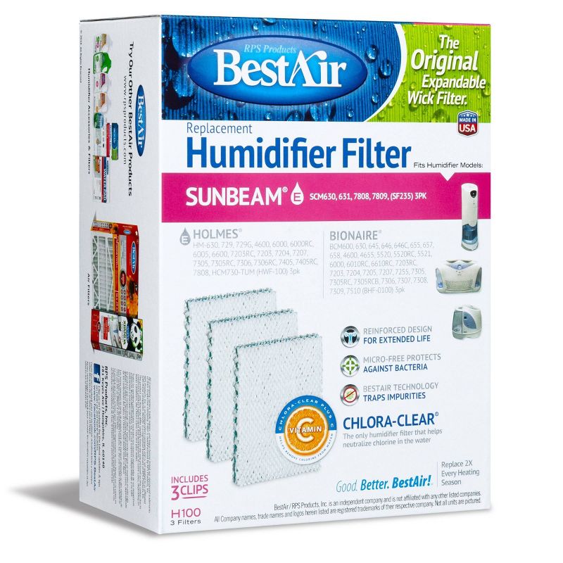BestAir H100 Extended Life Humidifier Replacement Paper Wick For Holmes Humidifiers, 5 of 6