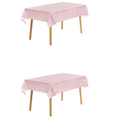 Unique Bargains Checkered Disposable Plastic Waterproof Table Covers 12 Pcs