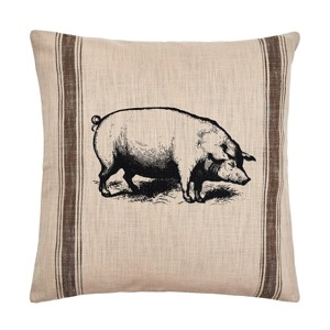 C&F Home 20" x 20" Pig Feed Sack Throw Pillow - 1 of 4