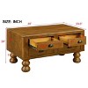 Hostack 40'' Wood Coffee Table with 4 Drawers and Rivet Decoration Legs for Living Room, Easy Assembly, Antique Brown - 4 of 4