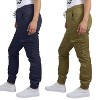 Jump Start Women's Loose  Fit  Cotton Flex Stretch Cargo Jogger Pants-2 Pack - 2 of 3