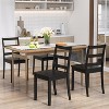 ADILE Wooden Armless Dining Chairs Set of 2, Black - 4 of 4