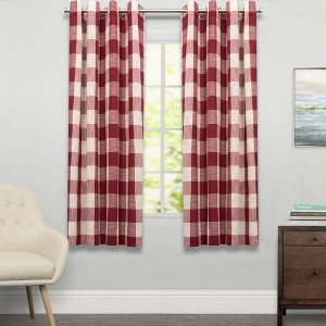 Courtyard Grommet Plaid Window Curtain Treatment Panel by Sweet Home Collection® - 1 of 3