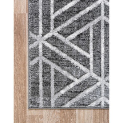 Modern Lattice Trellis 8x10 Gray Indoor Area Rug