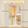 Besiost Corner Closet System with Shelf, Freestanding Closet Organizer with 2 Hanging Rods - 2 of 4
