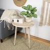 Northlight 22" Brushed White Engraved Floral Round Tri Leg Wooden Side Table - image 2 of 4