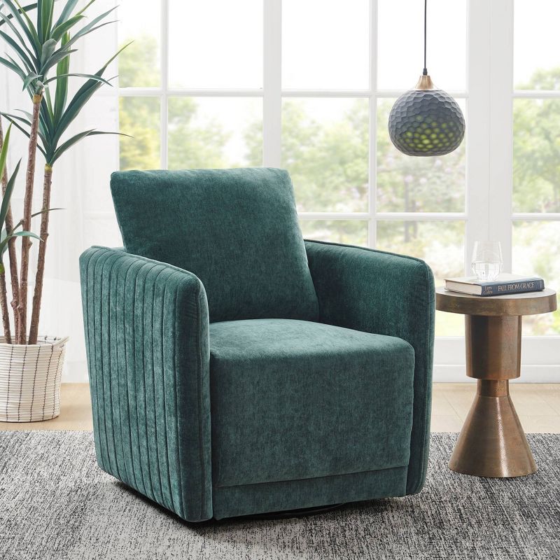 Adobe Upholstered 360 Degree Swivel Chair Green - Madison Park, 2 of 11