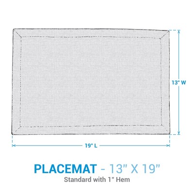 Stone Gray Cotton Tailored Placemat Set of 4