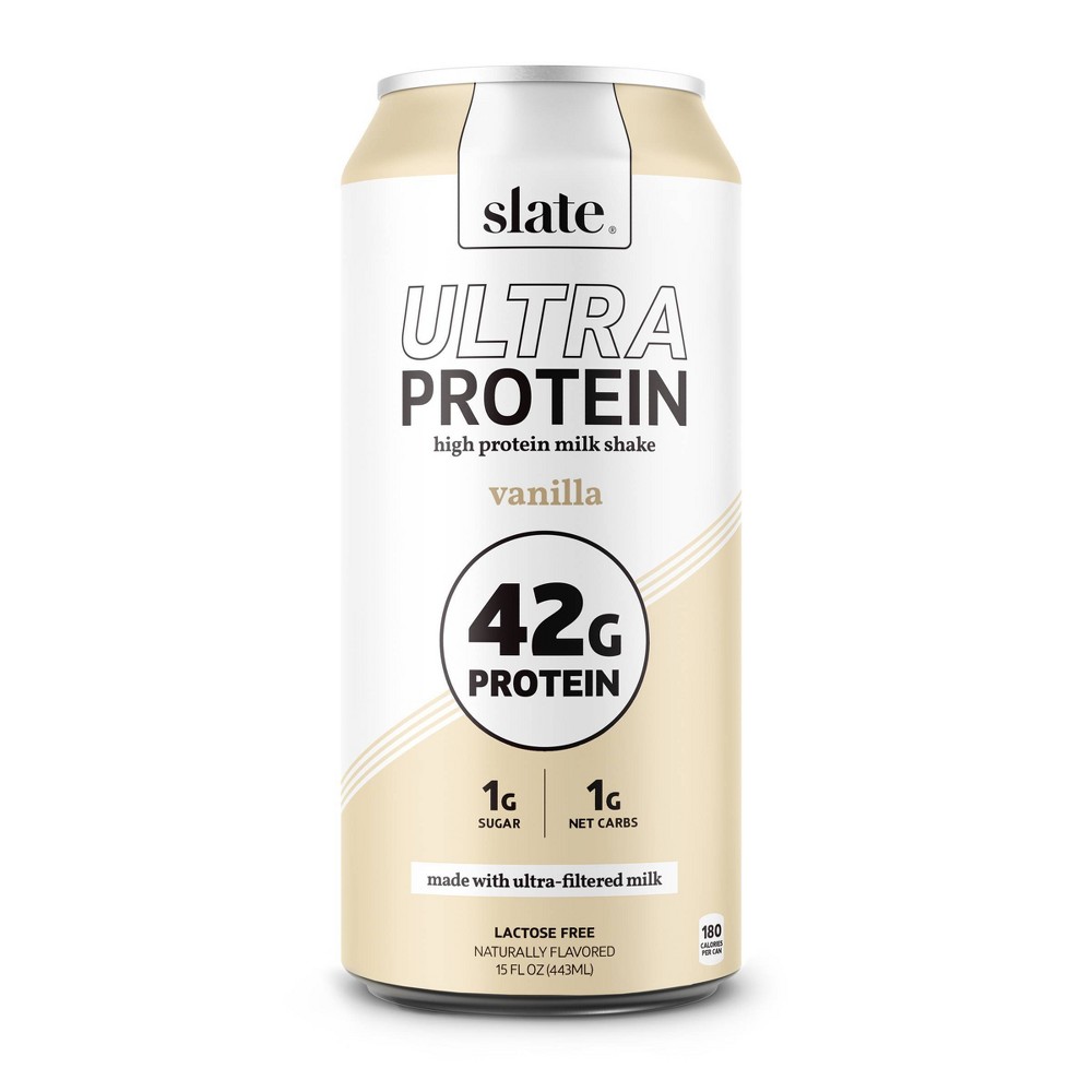 Slate Milk Vanilla Ultra 42g Protein Shake - 15 fl oz: Non-Caffeinated
