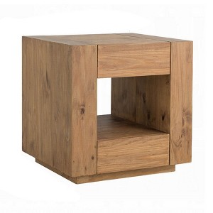 Royal Hampton End Table, 1 Inner Shelf, Drawers, Brown Oak Wood Frame, 24 Inch - 1 of 1